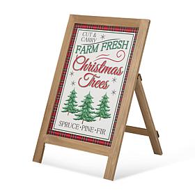 Glitzhome 24" H Christmas Wooden Porch Sign and Standing Decor