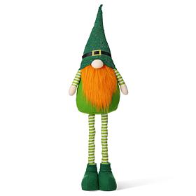 Glitzhome 40in H Telescoped Fabric St. Patrick's Gnome Standing Decor