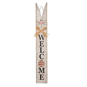 Glitzhome 42" Wooden Easter Welcome Porch Sign with Bunny Ears