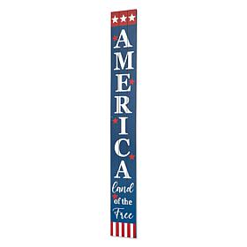 Glitzhome 60in H Wooden Patriotic Americana Porch Sign