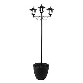 Glitzhome 74" Solar Three Head Street Light with Planter Pot