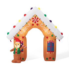 Glitzhome 8' Lighted Inflatable Gingerbread House Decor