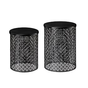 Glitzhome Metal Garden Stools/ Planter Stands/ Accent Tables Set of 2