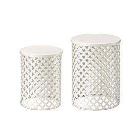 Glitzhome Metal Garden Stools/ Planter Stands/ Accent Tables Set of 2