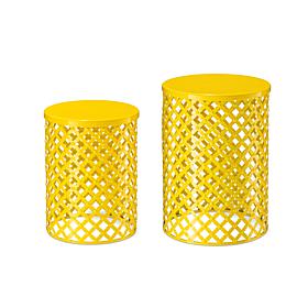 Glitzhome Metal Garden Stools/ Planter Stands/ Accent Tables Set of 2