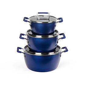 Granitestone 6 Piece Stackable Nesting Pot Set w/Tempered Glass Lids
