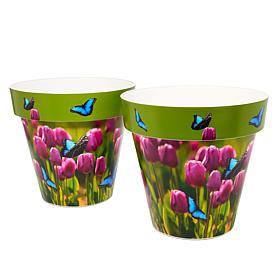 Greanbase 15" Printed Planters - Set of 2