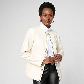 GREY by Jhoan Sebastian Faux Leather & Knit Combo Jacket