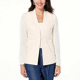 GREY by Jhoan Sebastian Grey Crochet Sleeve Blazer