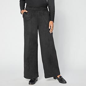 Grey by Jhoan Sebastian Grey Faux Suede Wide-Leg Pull-On Pant