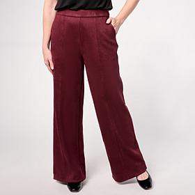 Grey by Jhoan Sebastian Grey Faux Suede Wide-Leg Pull-On Pant