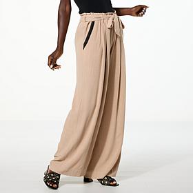 GREY by Jhoan Sebastian Grey Linen-Blend Wide-Leg Capsule Pant