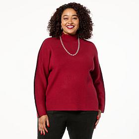 GREY by Jhoan Sebastian Grey Mock-Neck Sweater with Whipstitch Detail