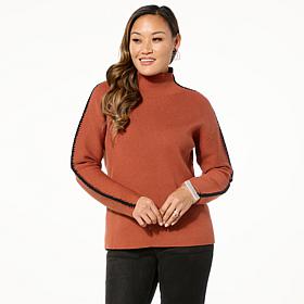 GREY by Jhoan Sebastian Grey Mock-Neck Sweater with Whipstitch Detail