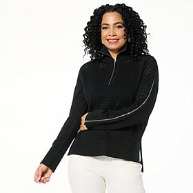 GREY by Jhoan Sebastian Grey Perforated Zip Detail Sweater