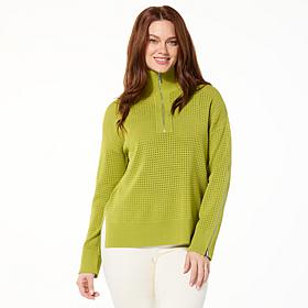 GREY by Jhoan Sebastian Grey Perforated Zip Detail Sweater