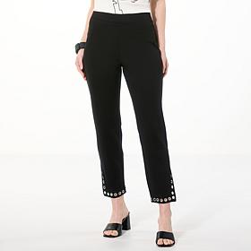 GREY by Jhoan Sebastian Grey Ponte Pant with Grommet Detail