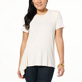 GREY by Jhoan Sebastian Grey Short Sleeve Side Drape Tee