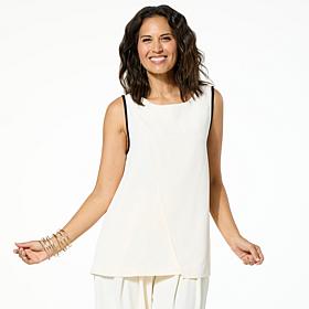 GREY by Jhoan Sebastian Grey Stretch Crepe Twill Sleeveless Top