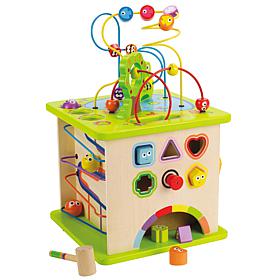 Hape Country Critters 5-Sided Play Cube, Wooden Learning Puzzle Toy