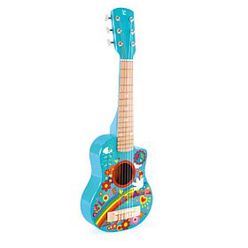 Hape First Musical Guitar Flower Power, 26" - Turquoise