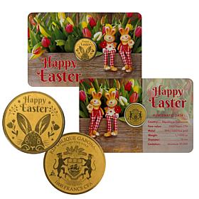 Happy Easter Bunnies 1/1000 oz. Gold Coin and Easter Card Sleeve