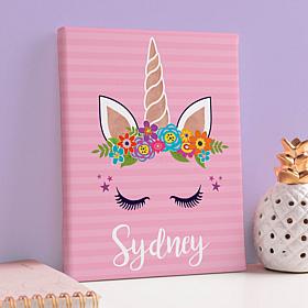 Happy Unicorn Personalized 8x10 Canvas