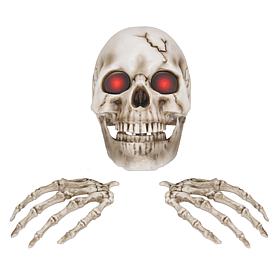 Haunted Hill Farm 1.3-Ft. Giant Talking Skeleton with Hands