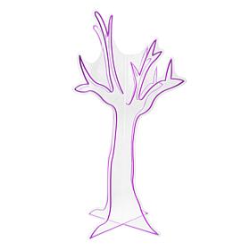 Haunted Hill Farm 3.7-Ft. Neon Purple LED 3D Ghost Tree Decoration ...