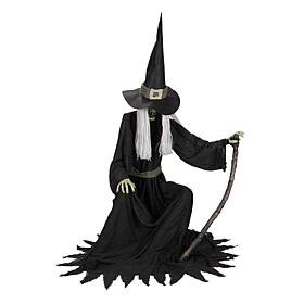 Haunted Hill Farm 4.3-Ft. Animated Sitting Witch Animatronic