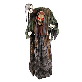 Haunted Hill Farm 5.6-Ft.Standing Animated Hunchback Witch with Sku...
