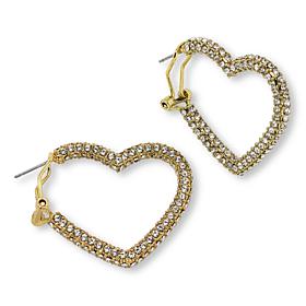 Heidi Daus All You Need Is Love Pavé Heart Hoop Earrings