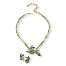 Heidi Daus "Bunny Hop" Crystal Necklace and Earring Set