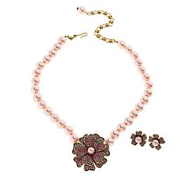 Heidi Daus Forget-Me-Not Necklace and Earrings Set