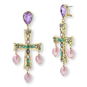 Heidi Daus Grand Cross Crystal Drop Earrings
