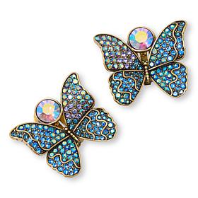 Heidi Daus Living Butterfly Multicolor Crystal Earrings