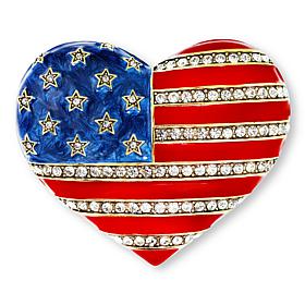 Heidi Daus Love American Style Crystal & Enamel Heart Pin