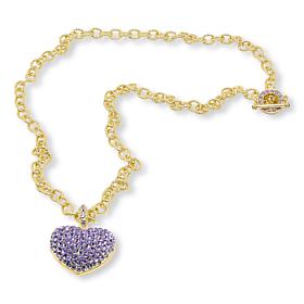 Heidi Daus Love, Heidi Violet Crystal Locket Pendant with Necklace