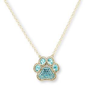 Heidi Daus Pretty Paw Print Crystal Goldtone Drop Necklace