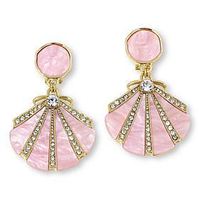 Heidi Daus Shell-Tastic Crystal-Accented Drop Earrings