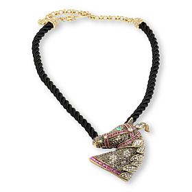 Heidi Daus Show Pony Crystal Pendant/Pin with 17" Cord Necklace