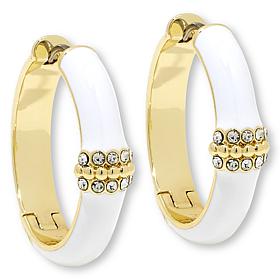 Heidi Daus Slim Pickens Goldtone Pavé Accent Hoop Earrings