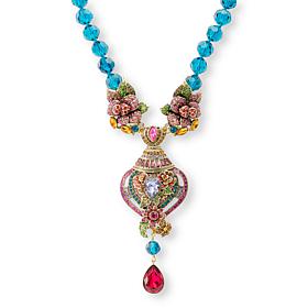 Heidi Daus Spring Awakening Floral Multicolored Crystal Necklace