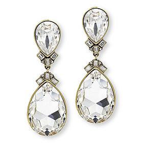 Heidi Daus Ultimate Elegance Clear Pear Design Drop Earrings