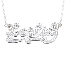 Heights Jewelers Sterling Silver Personalized Bling Name Necklace