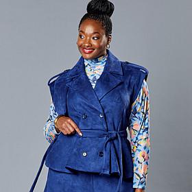 HFR x Undra Celeste Faux Suede Trench Vest