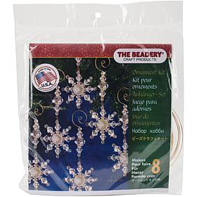 Holiday Beaded Ornament Kit - Snow Crystal Danglers 4" x 2", Makes 8