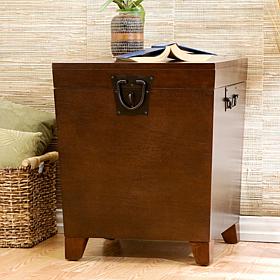 Home Espresso Pyramid Trunk End Table
