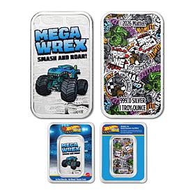Hot Wheels Mega Wrex Monster Truck 1oz .999 Silver Bar