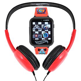 Hot Wheels Unisex Child Smart Watch and Headphone Set - Red